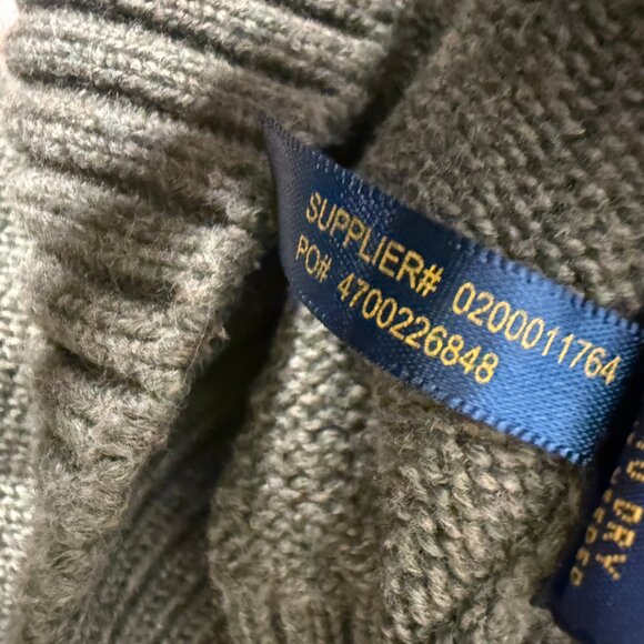 Polo Ralph Lauren Quarter Zip Sweater Green Heather Size XL 100% Cotton - Picture 6 of 9